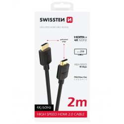 Swissten kabel hdmi na hdmi 4k 60hz 2,0 m pvc