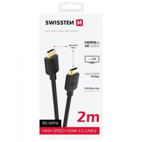 Swissten kabel hdmi na hdmi 4k 60hz 2,0 m pvc