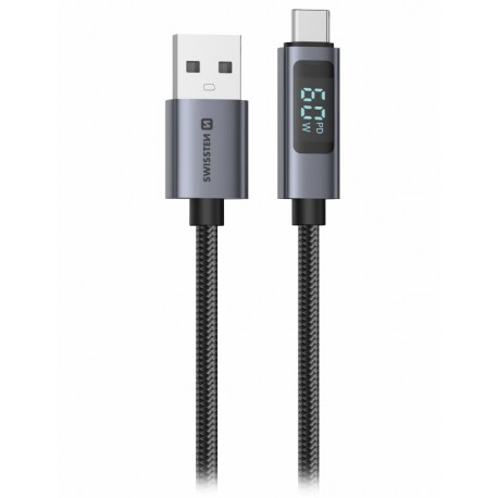 Swissten LCD kabel USB-A / USB-C 1m