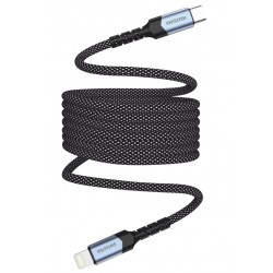 Swissten magnetický datový kabel samonavíjecí usb-c / lightning 1 m