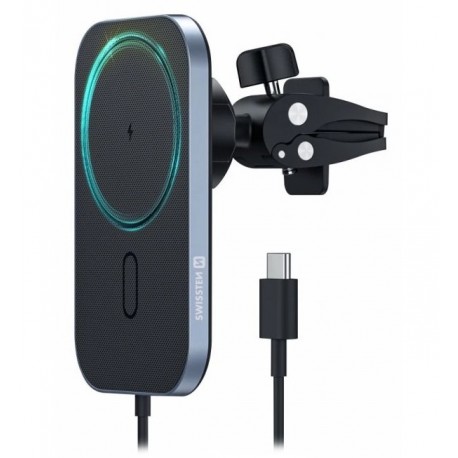 Swissten magnetický držák do ventilace auta s bezdrátovým nabíjením 15w (kompatibilní s magsafe)