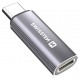 Swissten nabíjecí adaptértextile usb-c (samec) / lightning (samice) stříbrný