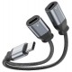 Swissten nabíjecí audio adaptértextile usb-c (samec) / 2x usb-c (samice) 0,12 m černý