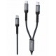 Swissten nabíjecí kabel 2v1 100w USB-C / 2x USB-C 1,5 m černý