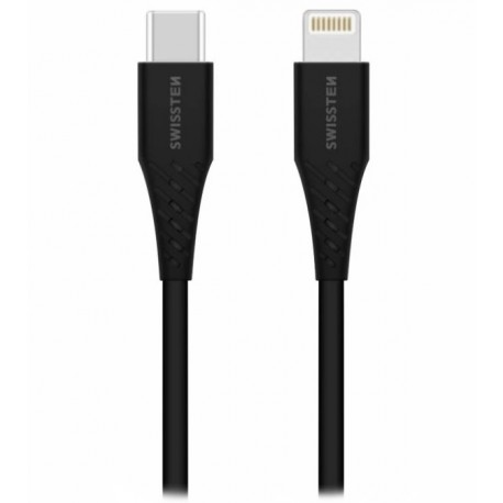 Swissten nabíjecí kabel usb-c / lightning 1,0 m černý