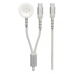 Swissten opletený magnetický kabel 2v1 pro apple watch a usb-c, usb-c 1.2 m bílý