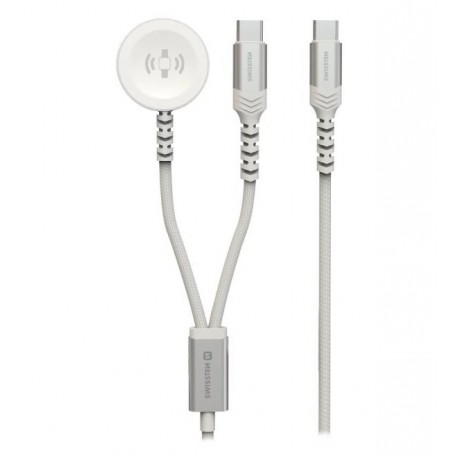 Swissten opletený magnetický kabel 2v1 pro apple watch a usb-c, usb-c 1.2 m bílý