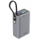 Swissten Power Bank Cestovní 25000 mAh (96.25Wh) 100W s Integrovaným Kabelem USB-C Šedá