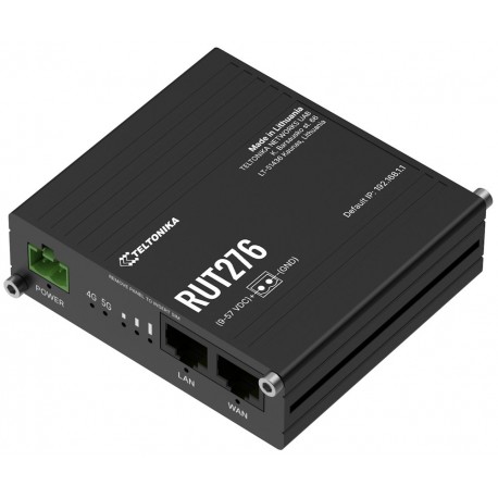 Teltonika RUT276 průmyslový router, dual SIM, Redcap 5G, 1x LAN, 1x WAN, serial RS232/485, WiFi 4