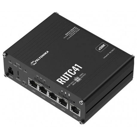 Teltonika RUTC41 průmyslový router   4x LAN, 1x WAN, 4G/LTE, Dual SIM + eSIM, WiFi 6
