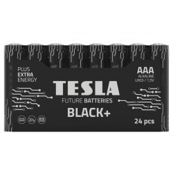 TESLA BLACK+ alkalická baterie AAA (LR03, mikrotužková, fólie) 24 ks