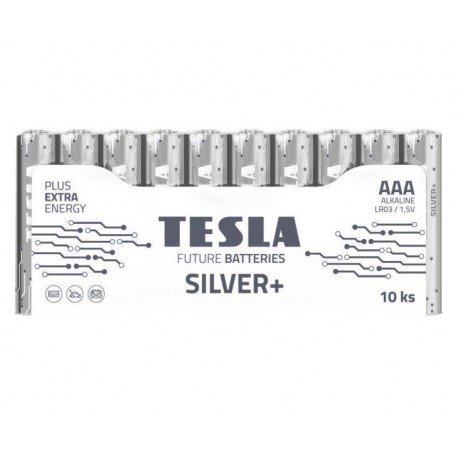 TESLA SILVER+ alkalická baterie AAA (LR03, mikrotužková, fólie) 10 ks