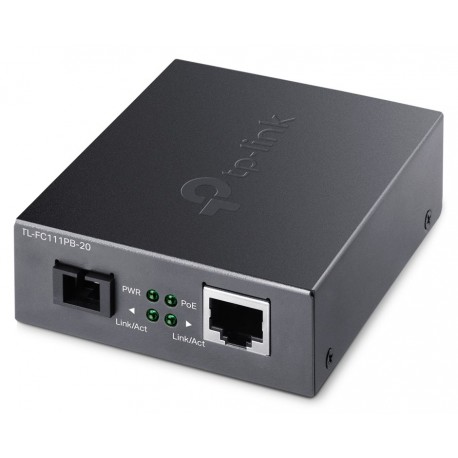 TP-Link TL-FC111PB-20 SC WDM Bi-Directional Fiber Konvertor 10/100 Mbps RJ45 to 100 Mbps Single-mode / 1-Port PoE