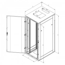 Triton 19' rozvaděč stojanový 22U/800x1000, černá