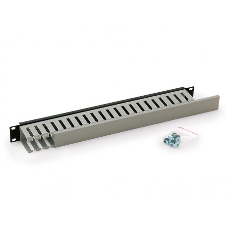 Triton 19" vyvaz. panel 1U jednostranná plast. lišt BK