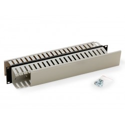 Triton 19" vyvaz. panel 2U oboustranná plast.lišta BK