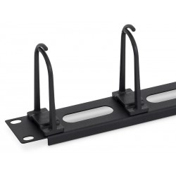 Triton 19" vyvazovací panel 1U, 5x háček velký zacvak. pro čtvrerc. otvor 9x9, oválné otvory