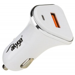 TRX Akyga AK-CH-07 USB nabíječka do auta 3A/ 15W/ Quick Charge 3.0/ bílá