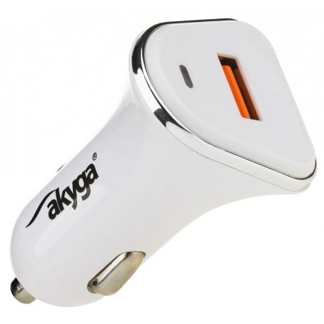 TRX Akyga AK-CH-07 USB nabíječka do auta 3A/ 15W/ Quick Charge 3.0/ bílá
