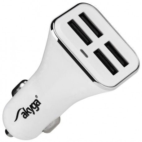 TRX Akyga AK-CH-09 4x USB nabíječka do auta 6.8A/ 34W/ bílá