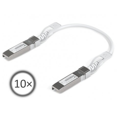 Ubiquiti DAC patch 25G - DAC kabel, SFP28, SFP+, SFP, rychlost 25/10/1 Gbit, bílý, délka 0,15m, sada 10ks