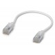 Ubiquiti UniFi Premium Patch Cable 0.15m - Patch kabel, Cat6a, Etherlighting, bílý, délka 0,15m