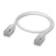 Ubiquiti UniFi Premium Patch Cable 0.3m - Patch kabel, Cat6a, Etherlighting, bílý, délka 0,3m