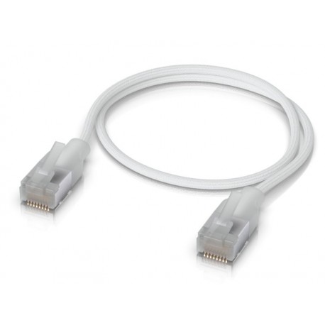 Ubiquiti UniFi Premium Patch Cable 0.3m - Patch kabel, Cat6a, Etherlighting, bílý, délka 0,3m