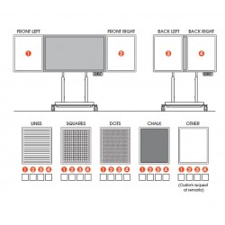 Vogels Potisk 65" tabulí (řádky, body, mřížka, povrch pro křídu, …)