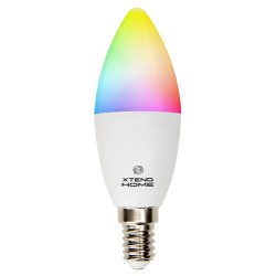 Xtend Home smart LED žárovka, E14, RGB+W, 4.8W, 450lm, barevná, stmívatelná, WiFi, Tuya