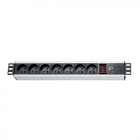 XtendLan 19'' rozvodný panel 7x 230V, ČSN, vypínač, nadproudová a přepěťová ochrana, 1,8 m