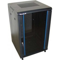 XtendLan 32U/600x800 stojanový, černý, skleněné dveře, perforovaná záda
