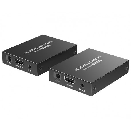 XtendLan CAT6 HDMI extender, vysílač+přijímač, 40m 4k/2k/1080p po jednom CAT6 kabelu, POC, přenos IR