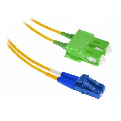 XtendLan FO patch LC-SC/APC 3m 9/125, duplex, ultraflexibilní G.657.A1, LS0H, průměr 2mm, krátký vývod