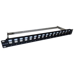 XtendLan Patch panel 19", 16 portů, Cat6a, stíněný, s keystone