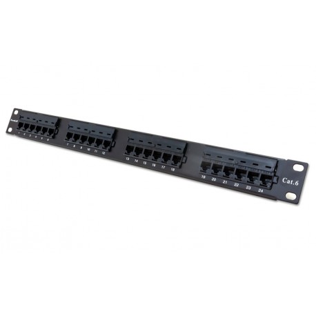 XtendLan Patch panel 19", 24 portů Cat6, 30u Au, 110