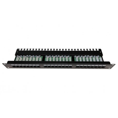 XtendLan Patch panel 19", 24 portů, Cat5e, UTP, vyvazovací úchytky, 2xAu