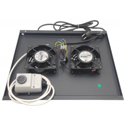 XtendLan Ventilace pro stojanové rozvadeče ECO hloubky 600mm, 2x ventilátor s termostatem