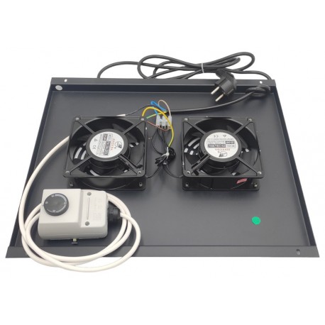 XtendLan Ventilace pro stojanové rozvadeče ECO hloubky 600mm, 2x ventilátor s termostatem
